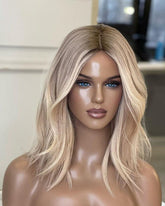 Ash Honey Blonde Lace Front 360 Real Natural Glueless Human Hair Wigs for Caucasian Women-Everyday Wigs